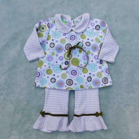 SnoPea 9m Adorable Knit Cotton Set with Ruffle Pants - Picture 1 of 3